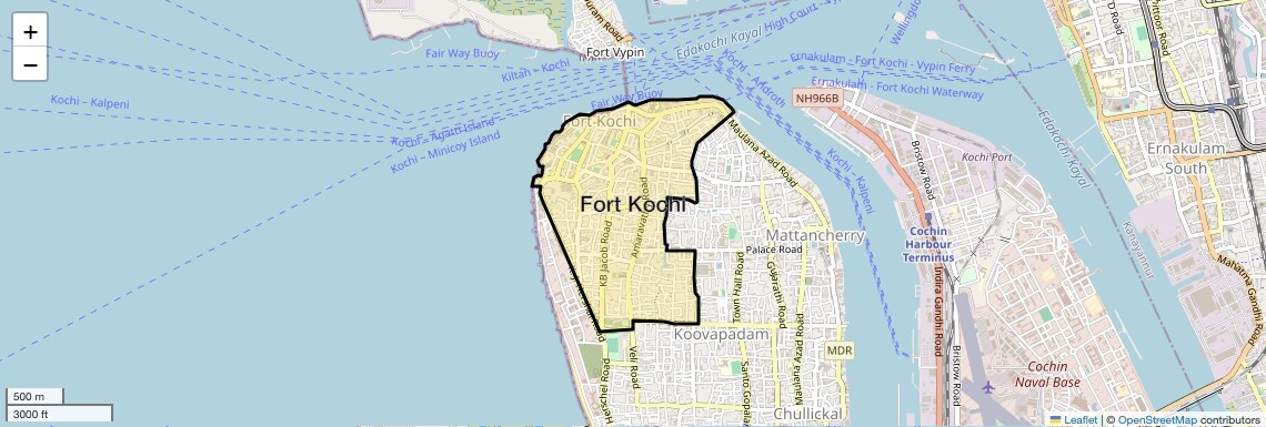 Location Map of Fort Kochi, Kochi