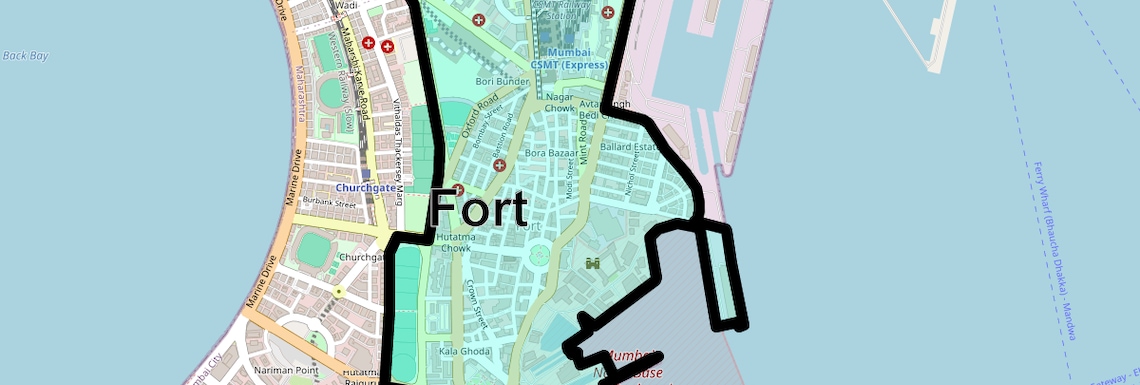 Location Map of Fort, Mumbai