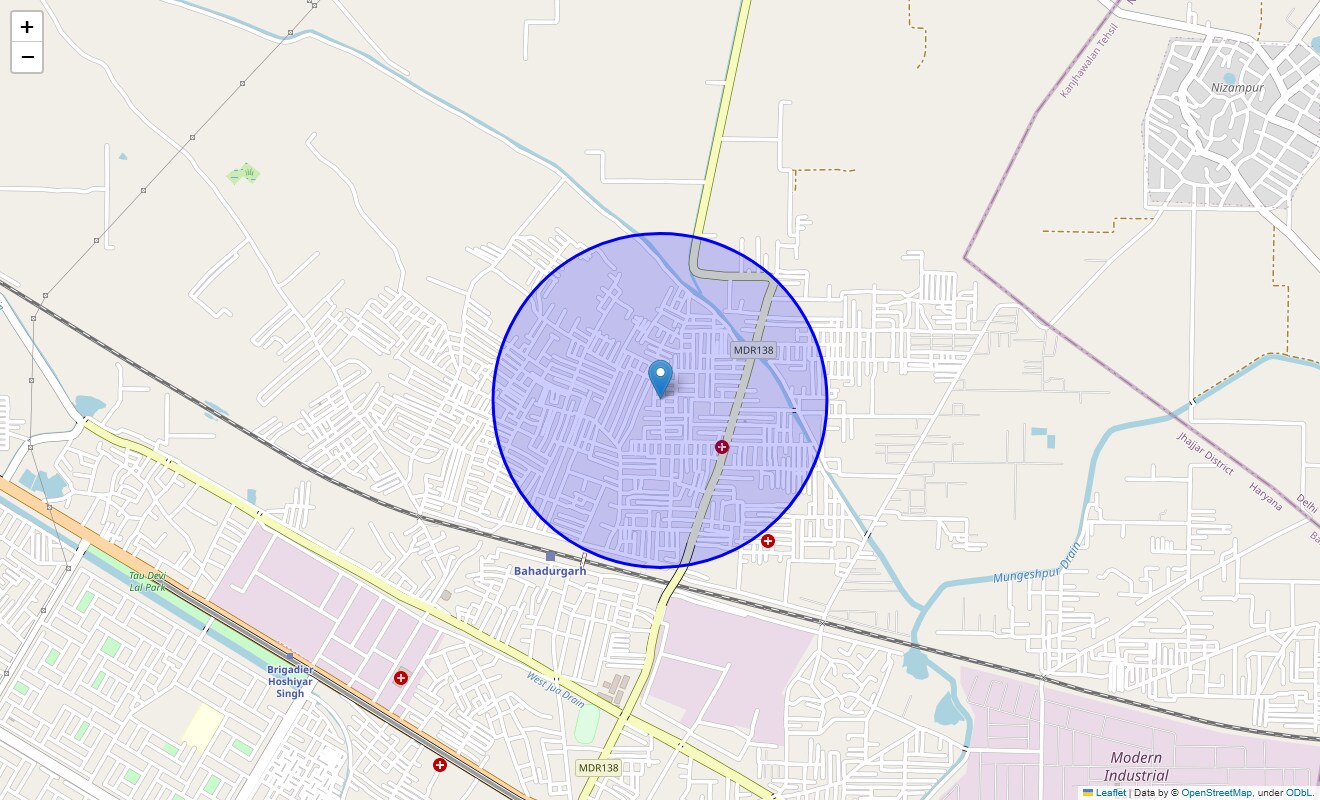 Location Map of Friends Colony, Bahadurgarh