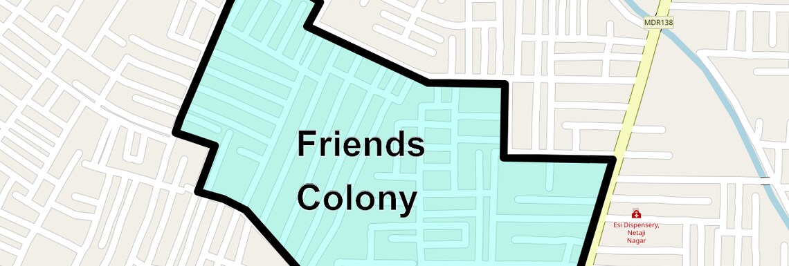 Location Map of Friends Colony, Delhi