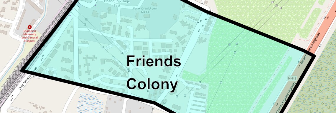 Location Map of Friends Colony, Mumbai