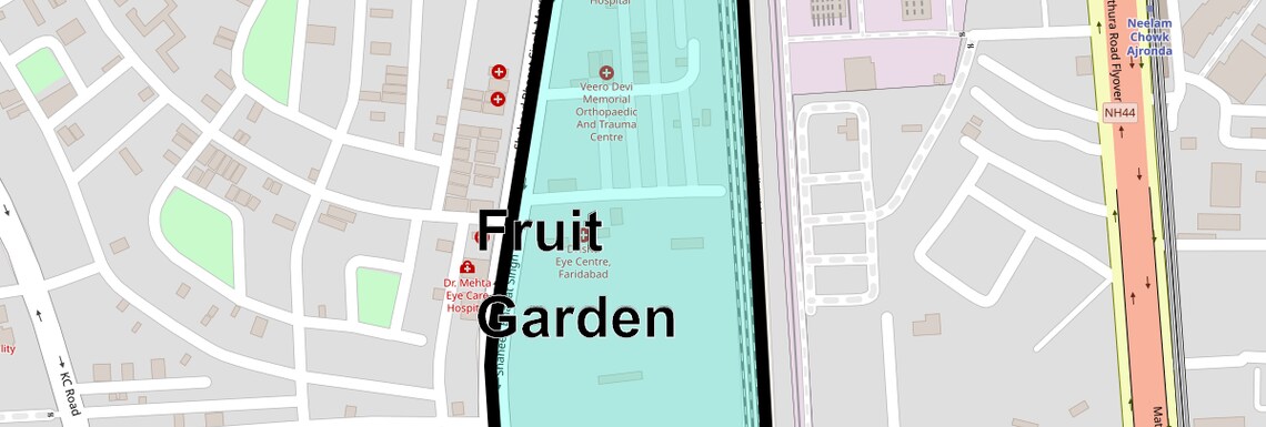 Location Map of Fruit Garden, Faridabad