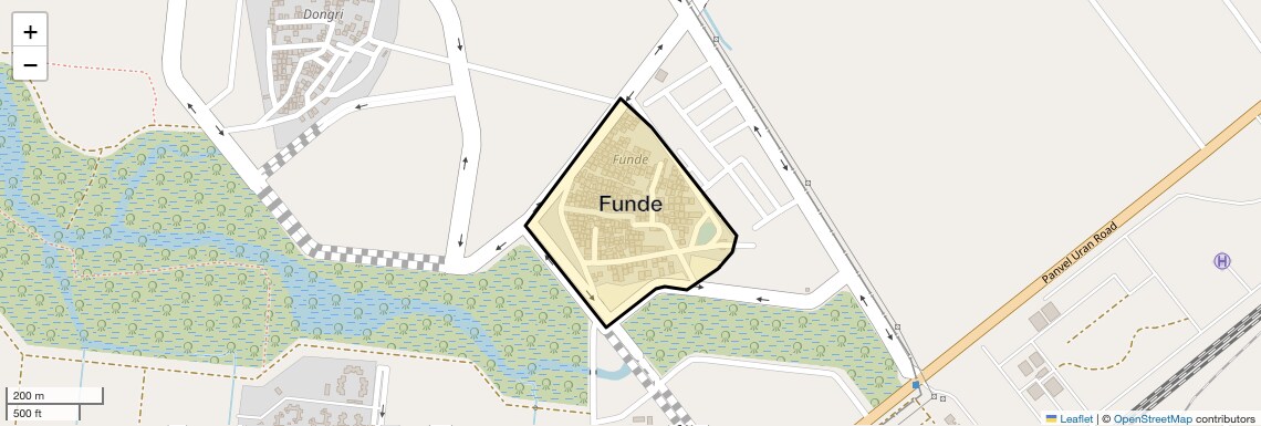 Location Map of Funde, Navi Mumbai