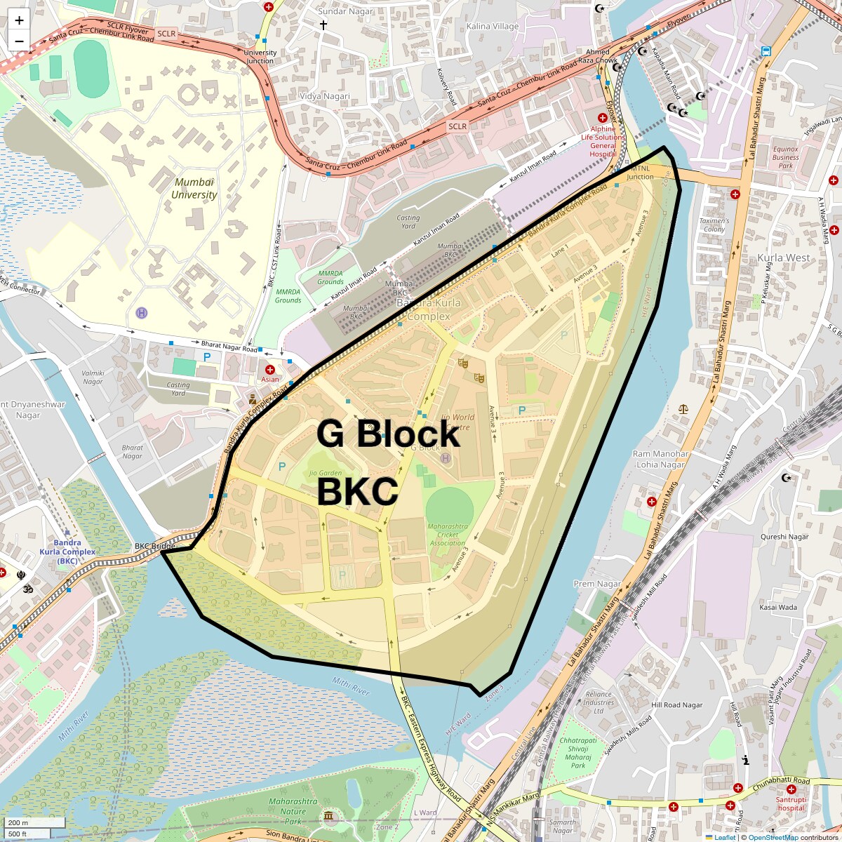 Location Map of G Block Bkc, Mumbai
