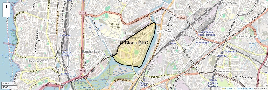 Location Map of G Block BKC, Mumbai