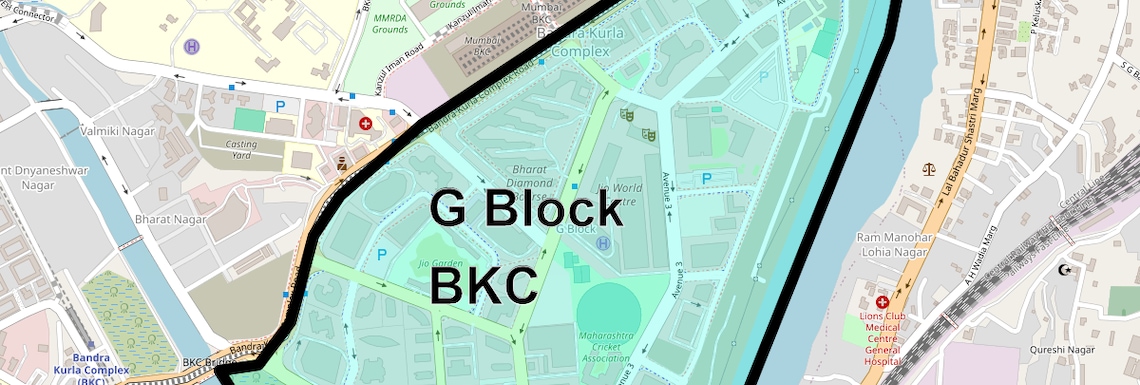 Location Map of G Block Bkc, Mumbai