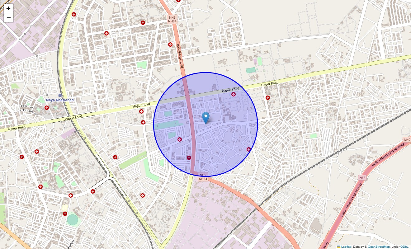 Location Map of G Block Shastri Nagar, Ghaziabad