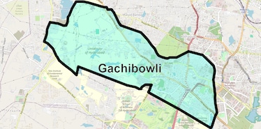 Location Map of Gachibowli, Hyderabad