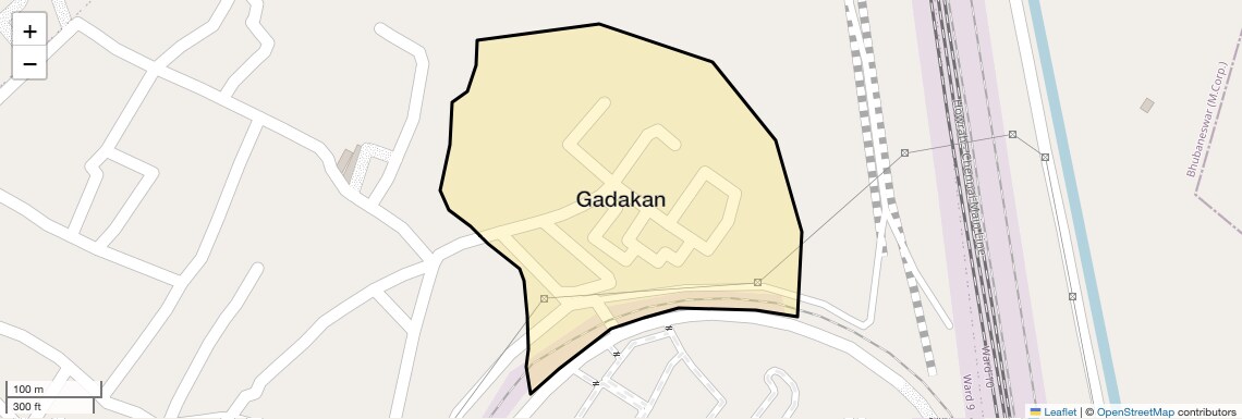 Location Map of Gadakan, Bhubaneswar