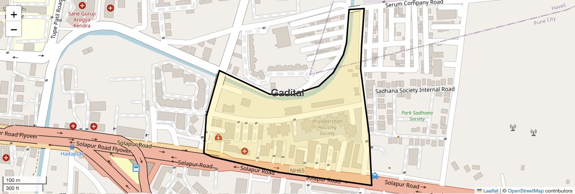 Location Map of Gadital, Pune