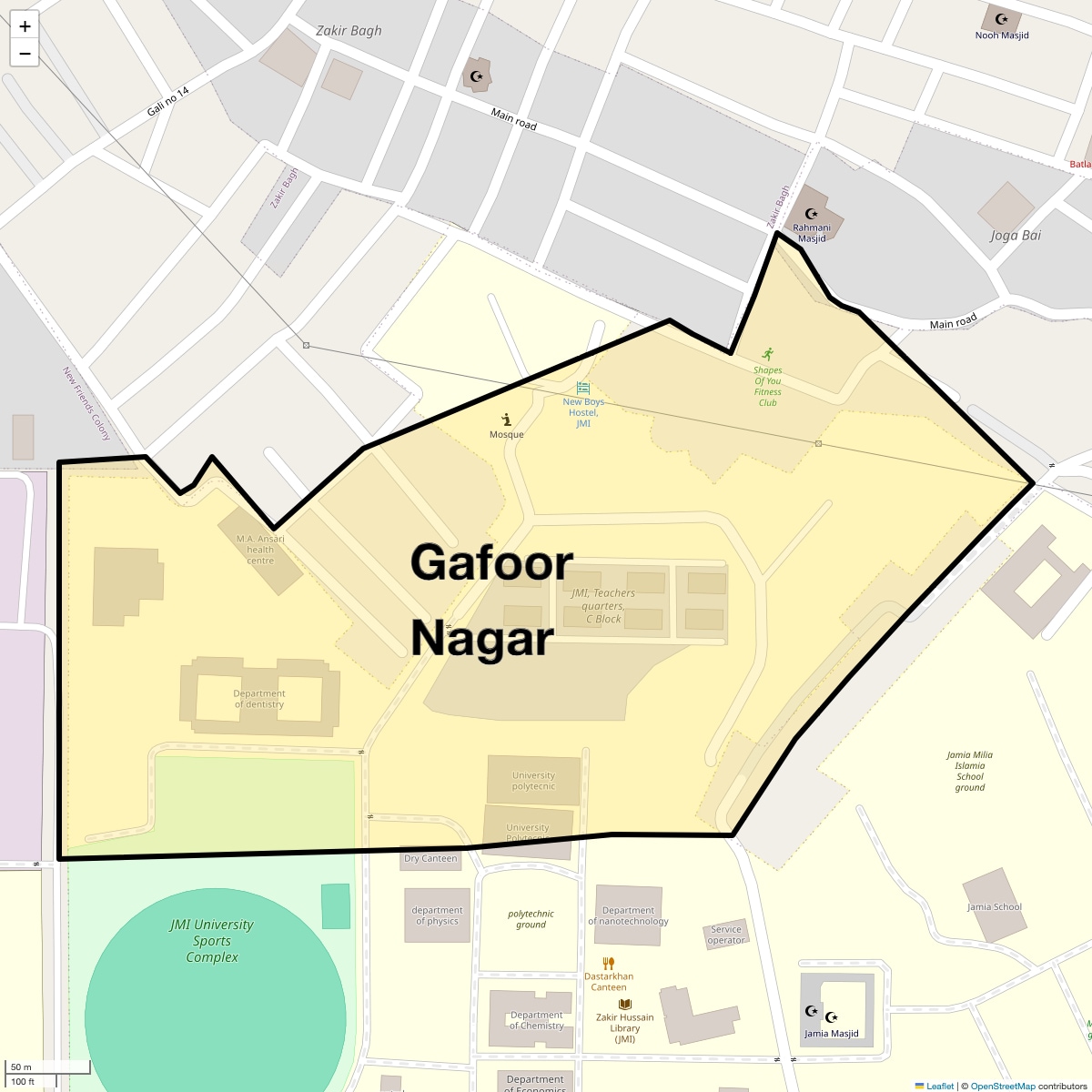 Check Time Travel of Gafoor Nagar, Delhi