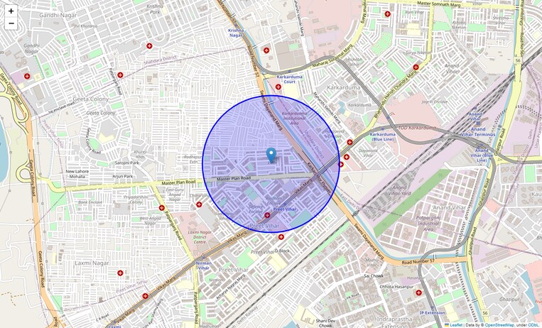 Location Map of Gagan Vihar