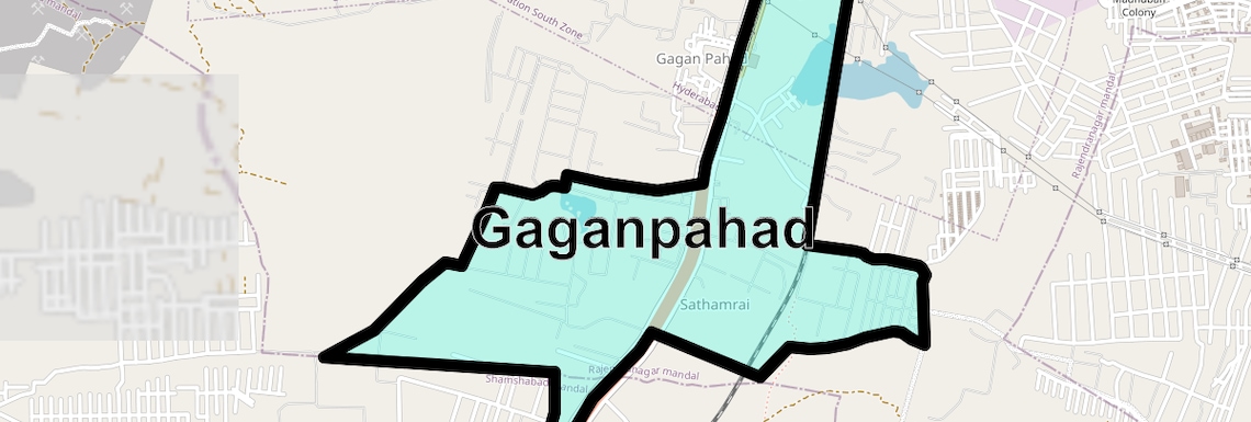 Location Map of Gaganpahad, Hyderabad