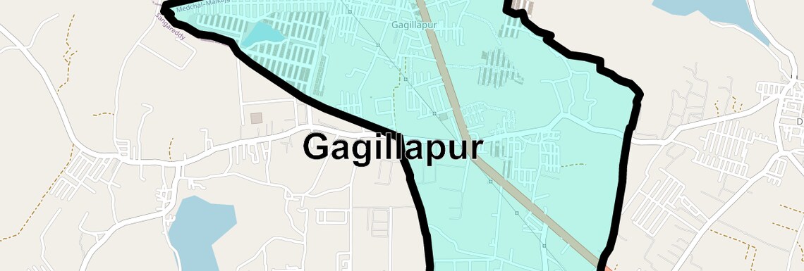 Location Map of Gagillapur, Hyderabad