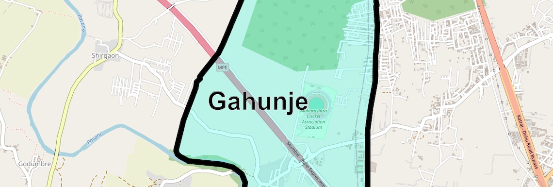 Location Map of Gahunje, Pune