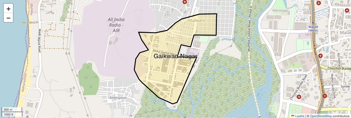 Location Map of Gaikwad Nagar, Mumbai