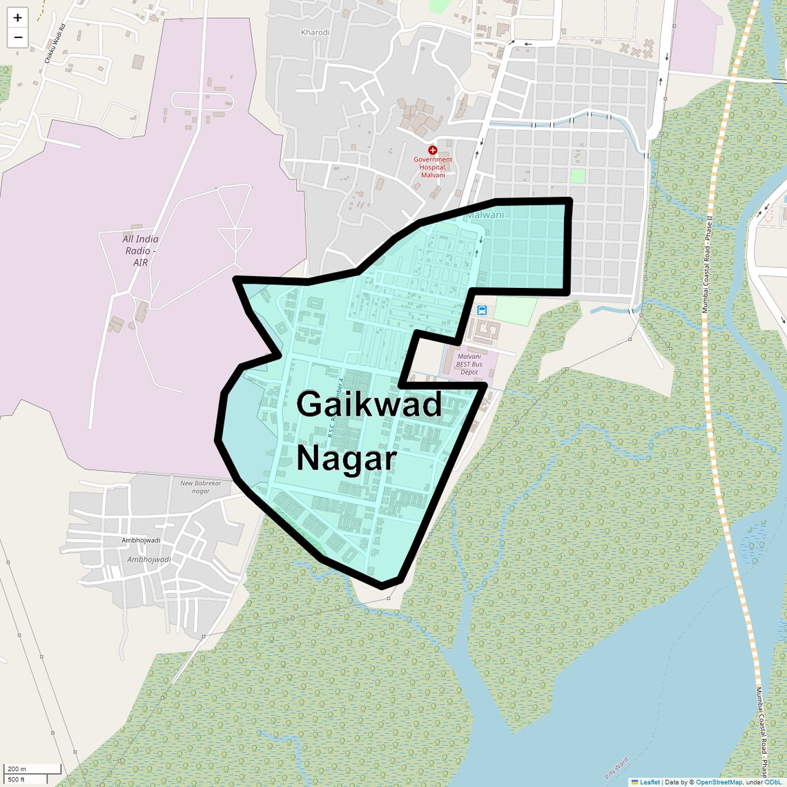 Location Map of Gaikwad Nagar, Mumbai