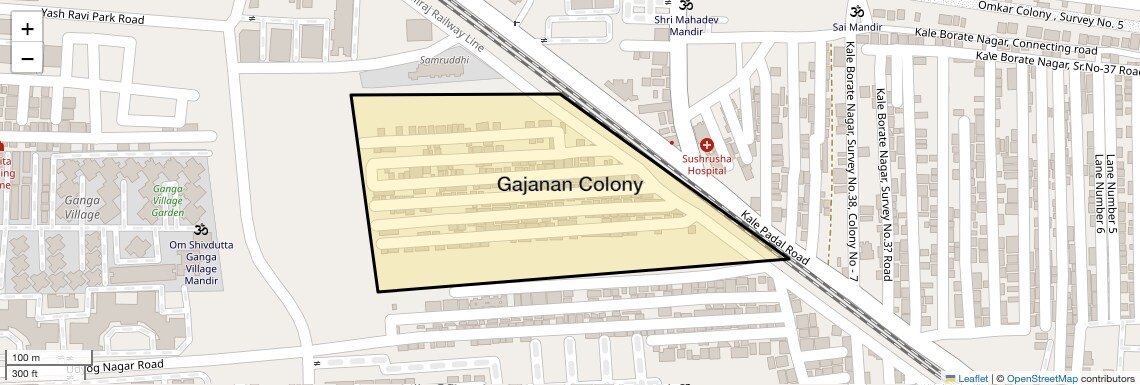 Location Map of Gajanan Colony, Pune