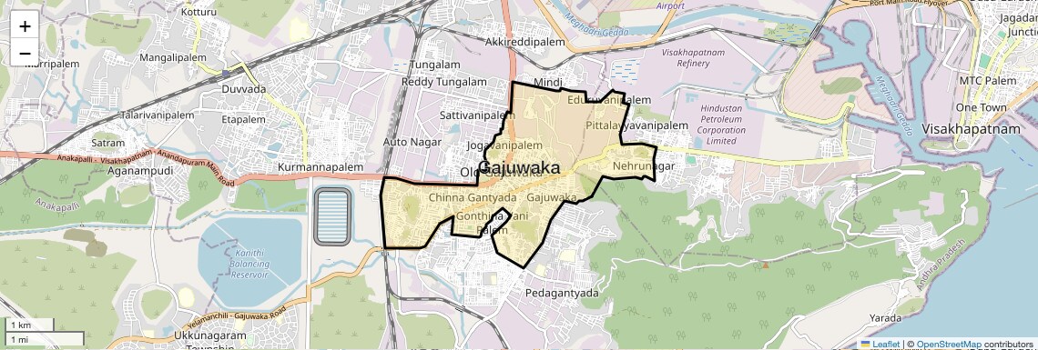 Location Map of Gajuwaka, Vizag