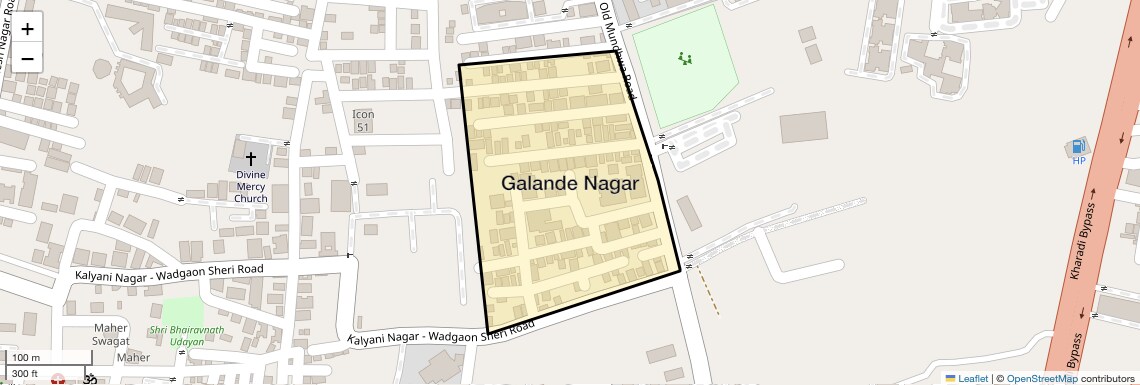 Location Map of Galande Nagar, Pune