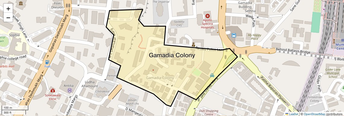 Location Map of Gamadia Colony, Mumbai