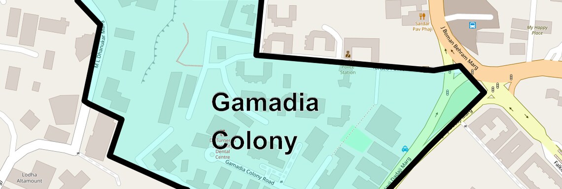 Location Map of Gamadia Colony, Mumbai