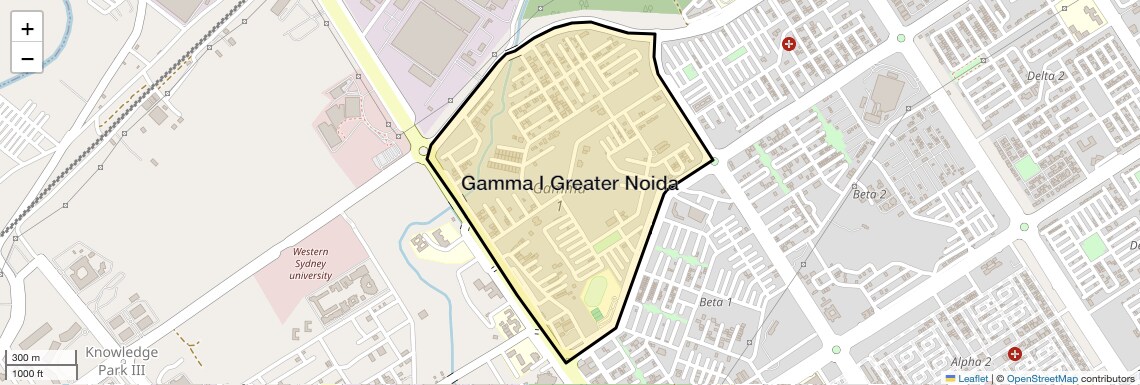 Location Map of Gamma I Greater Noida, Greater Noida