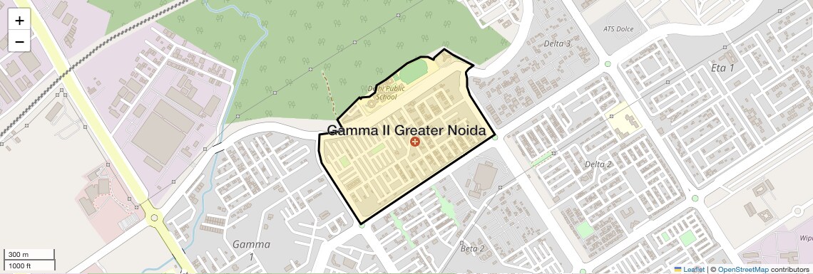 Location Map of Gamma II Greater Noida, Greater Noida