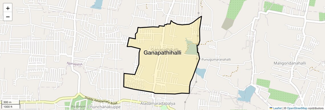 Location Map of Ganapathihalli, Bangalore