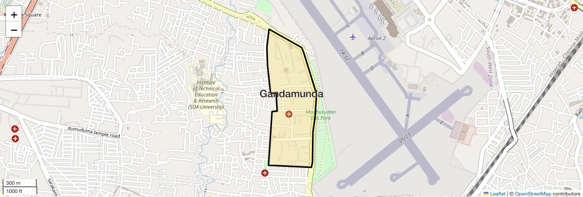 Location Map of Gandamunda, Bhubaneswar