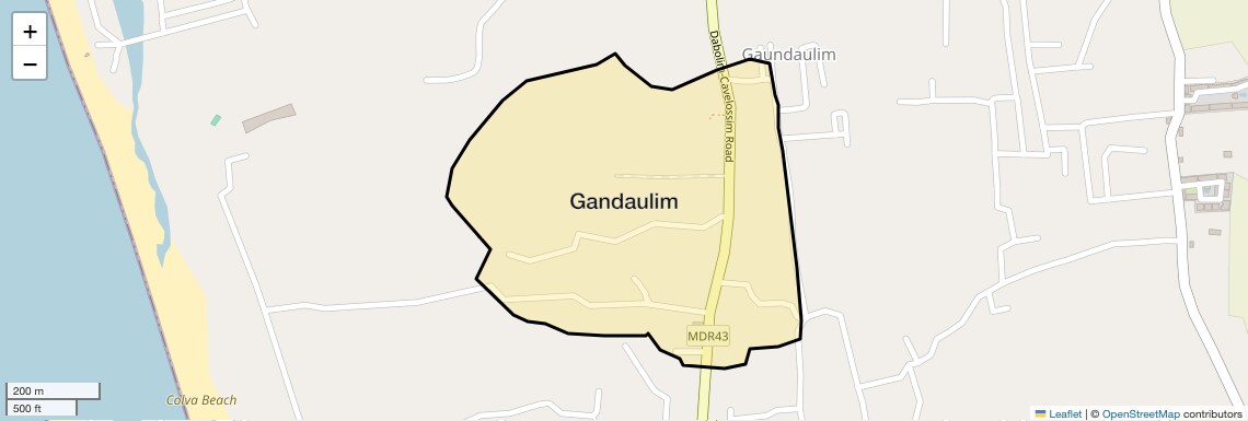 Location Map of Gandaulim, Goa