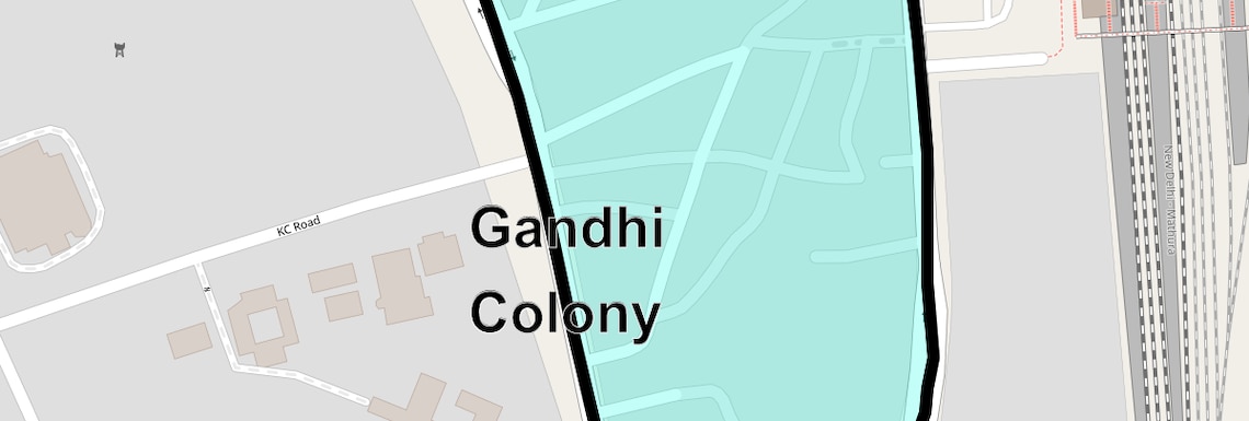 Location Map of Gandhi Colony, Faridabad