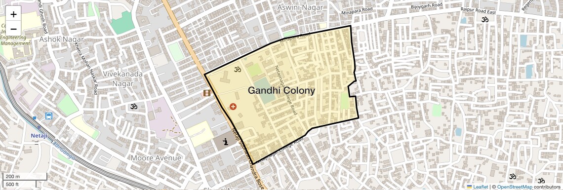 Location Map of Gandhi Colony, Kolkata