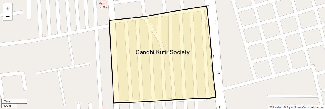 Location Map of Gandhi Kutir Society, Surat