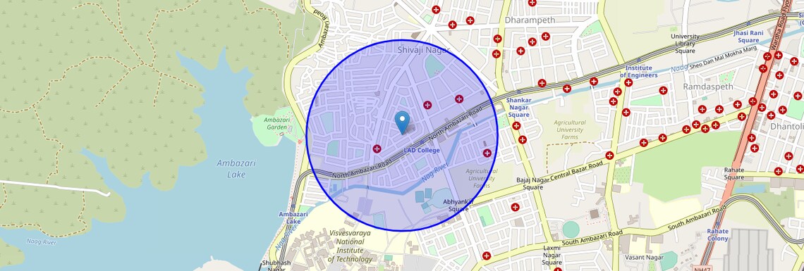 Location Map of Gandhi Lay Out, Nagpur