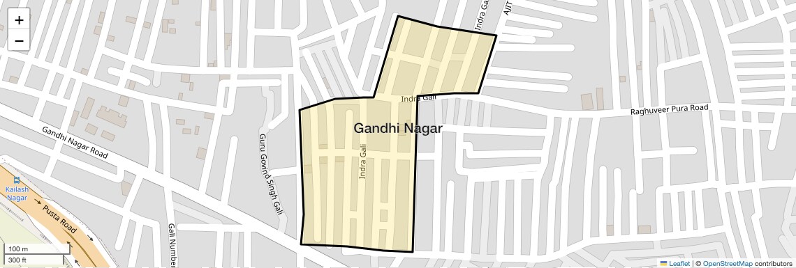 Location Map of Gandhi Nagar, Delhi