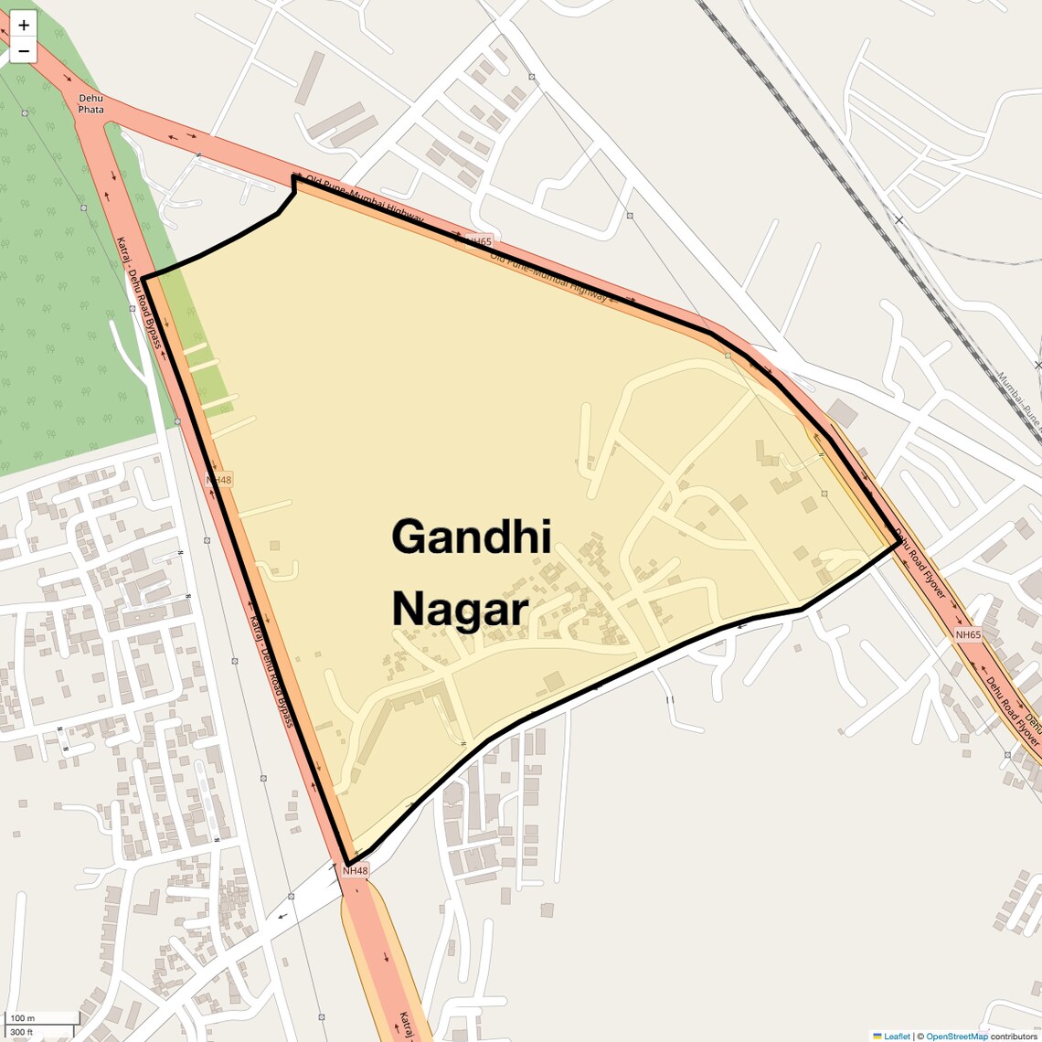 Location Map of Gandhi Nagar, Pune