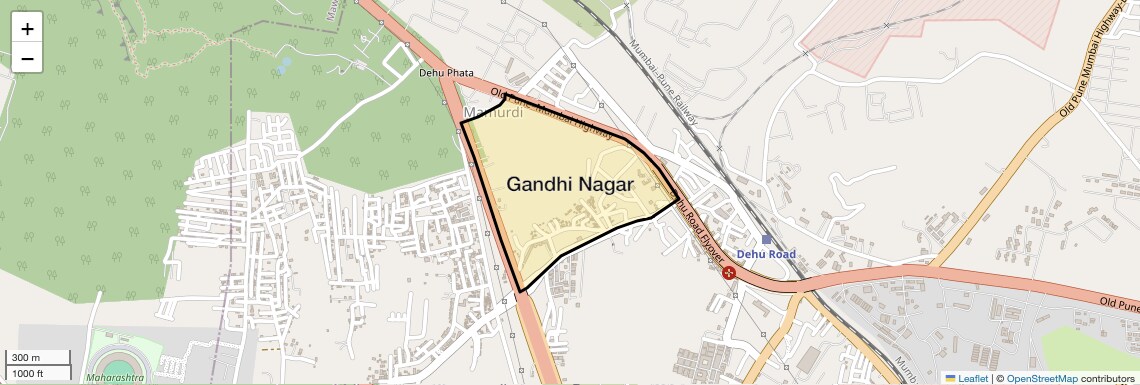 Location Map of Gandhi Nagar, Pune