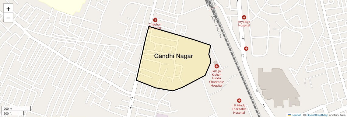 Location Map of Gandhi Nagar, Sonipat