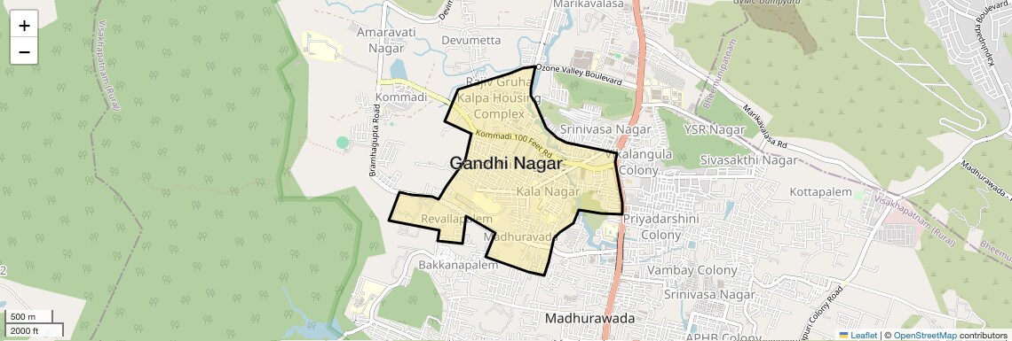 Location Map of Gandhi Nagar, Vizag