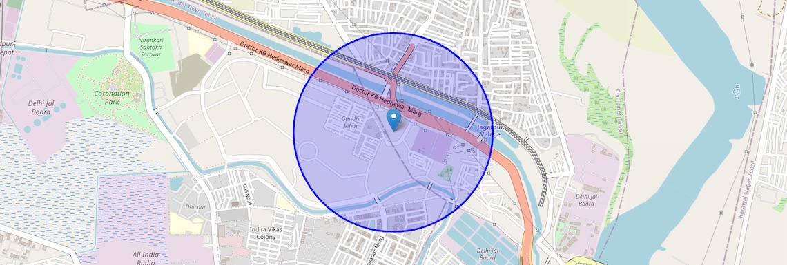 Location Map of Gandhi Vihar, Delhi