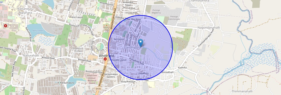 Location Map of Gandhipuram, Bangalore