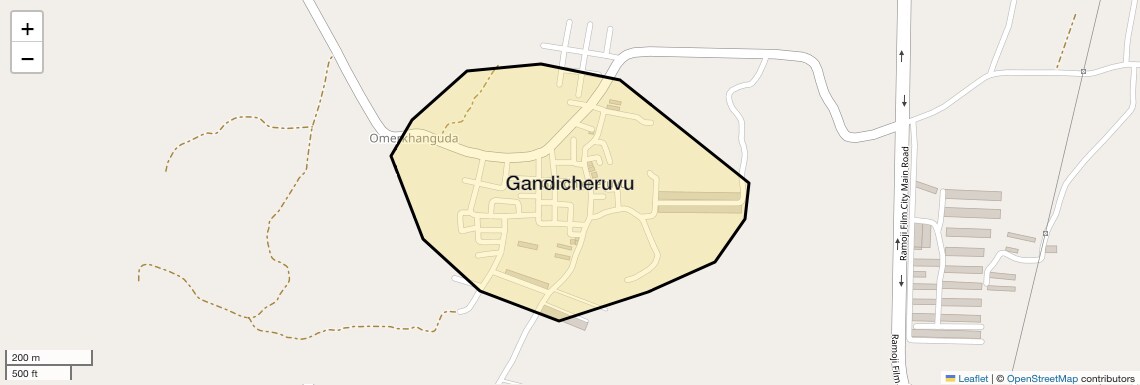 Location Map of Gandicheruvu, Hyderabad