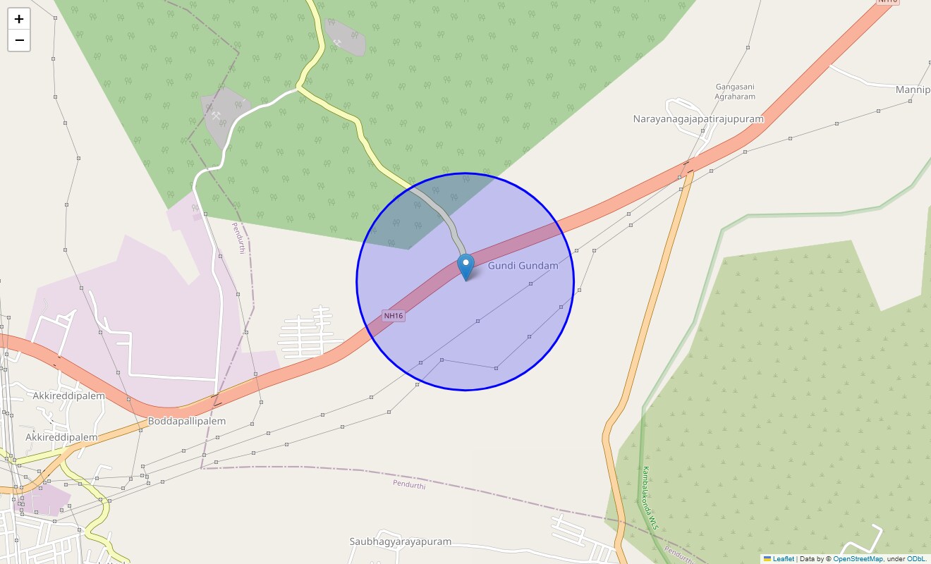 Location Map of Gandigundam, Vizag