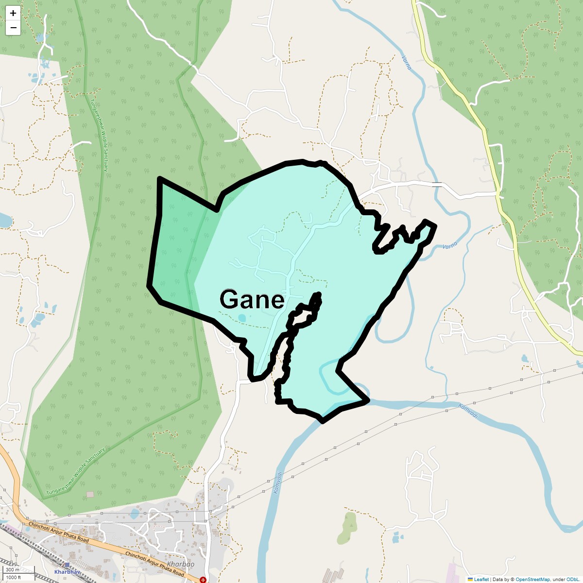 Location Map of Gane, Thane