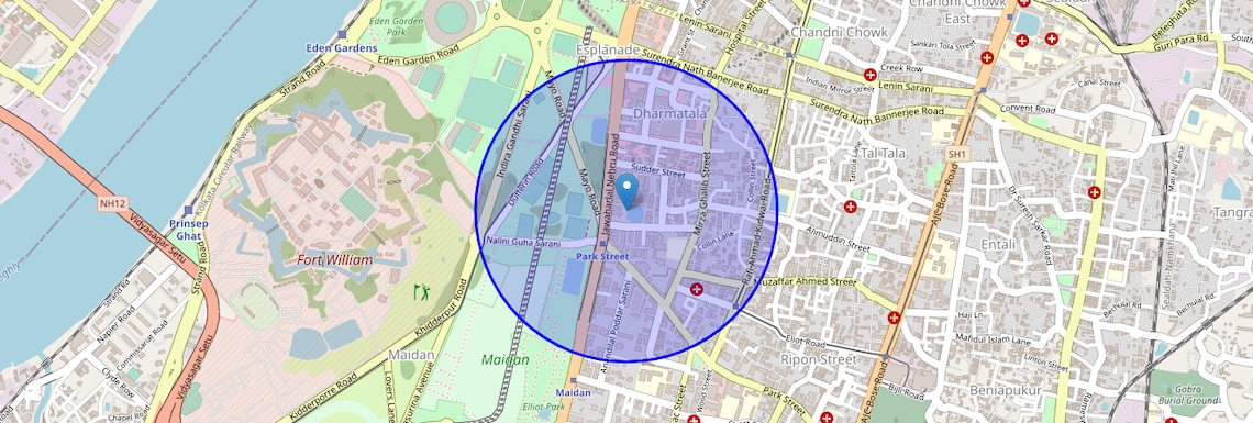 Location Map of Ganesh Chandra Avenue, Kolkata