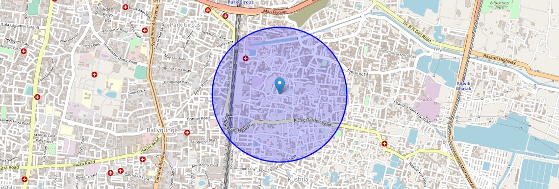 Location Map of Ganesh Ghosh Lane, Kolkata