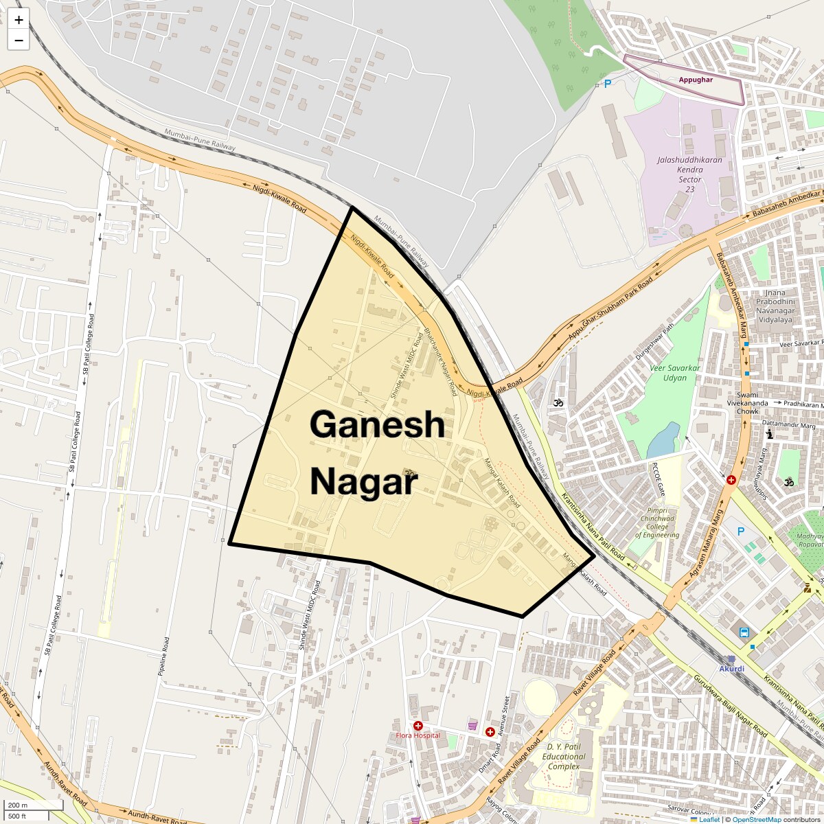 Location Map of Ganesh Nagar, Pune