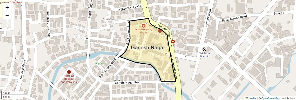 Location Map of Ganesh Nagar, Thane