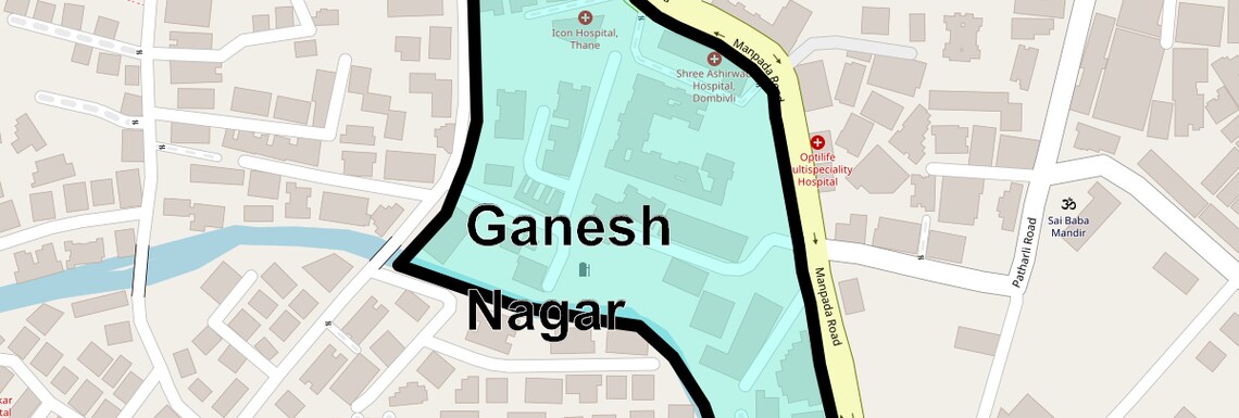 Location Map of Ganesh Nagar, Thane